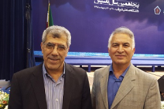 Prof. Fotuhi (President of Sharif University) and Prof. Moshfegh at 50th anniversary of university (2016)